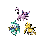 Vaporeon, Espeon, Jolteon